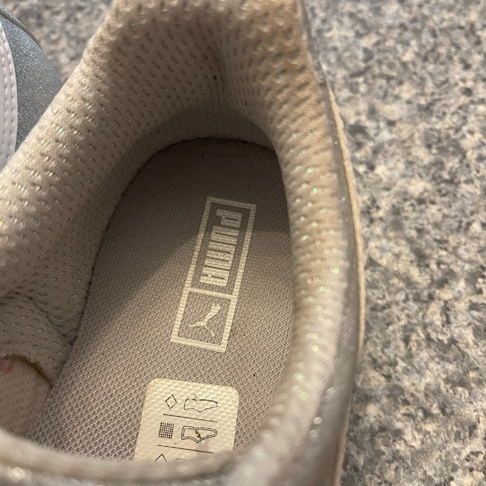 Silver glitter Puma sneakers size 7C! - Picture 4 of 5